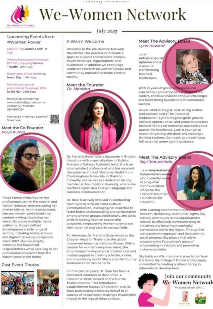 We-Women Network: Empowering Women Through Connection, Learning, and Growth