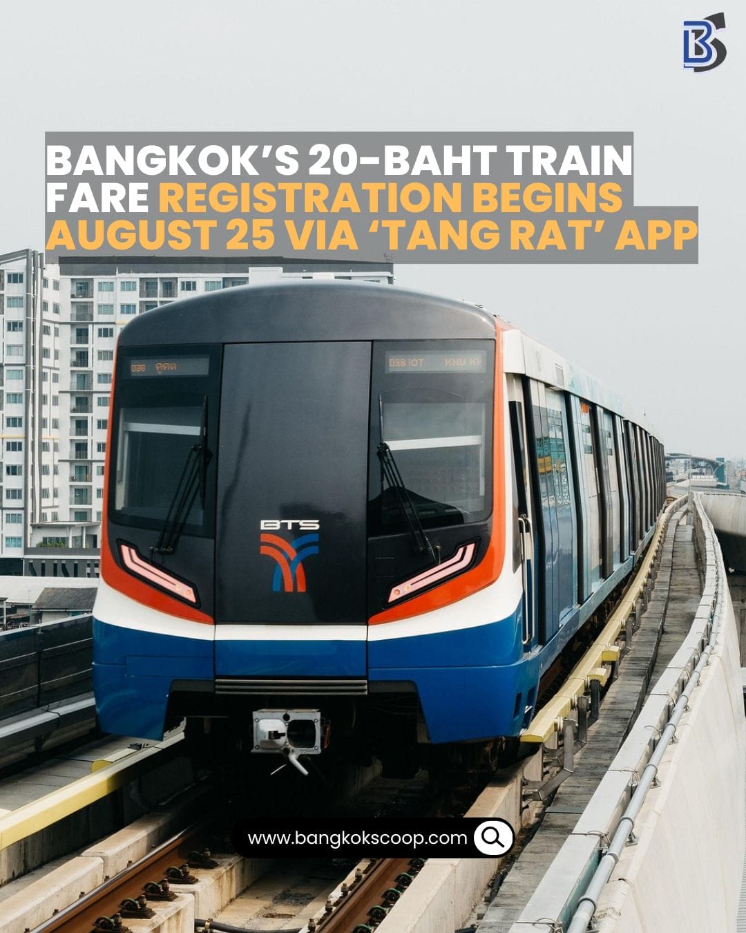 Bangkok’s 20-Baht Train Fare Registration Begins August 25 via ‘Tang Rat’ App