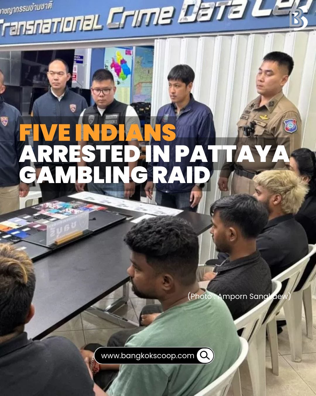 Five Indians Arrested in Pattaya Gambling Raid